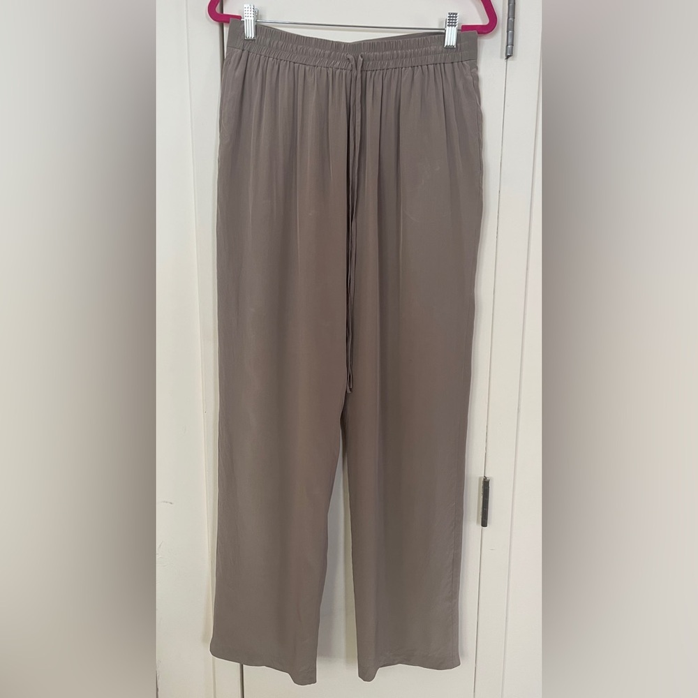 Jil Sander silk crepe de chine lounge pants, Sz 6